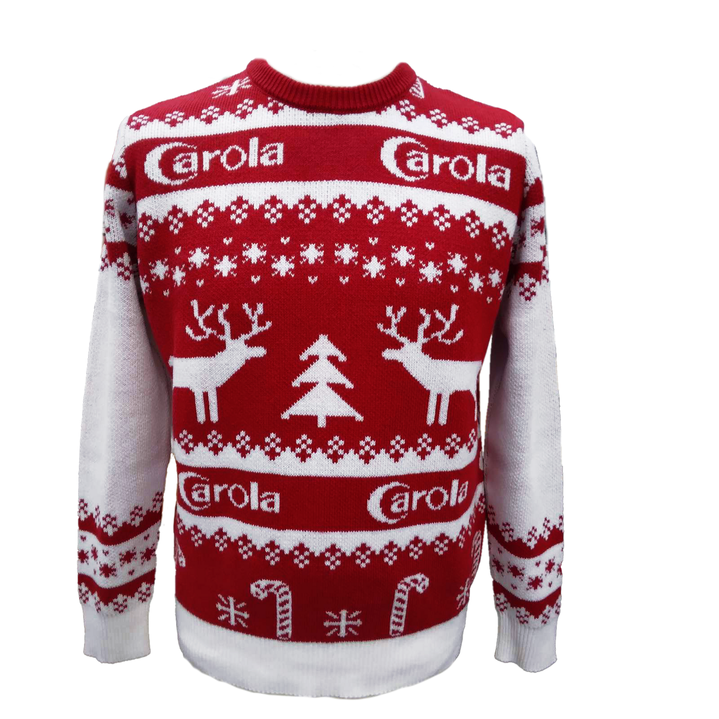 Pull de Noël CAROLA rouge et blanc